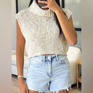 Day + Moon Cowl Sweater Vest Confetti L